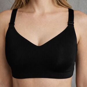 AVIA Black Sports Bra M D-DD Hook Back Racerback High Support